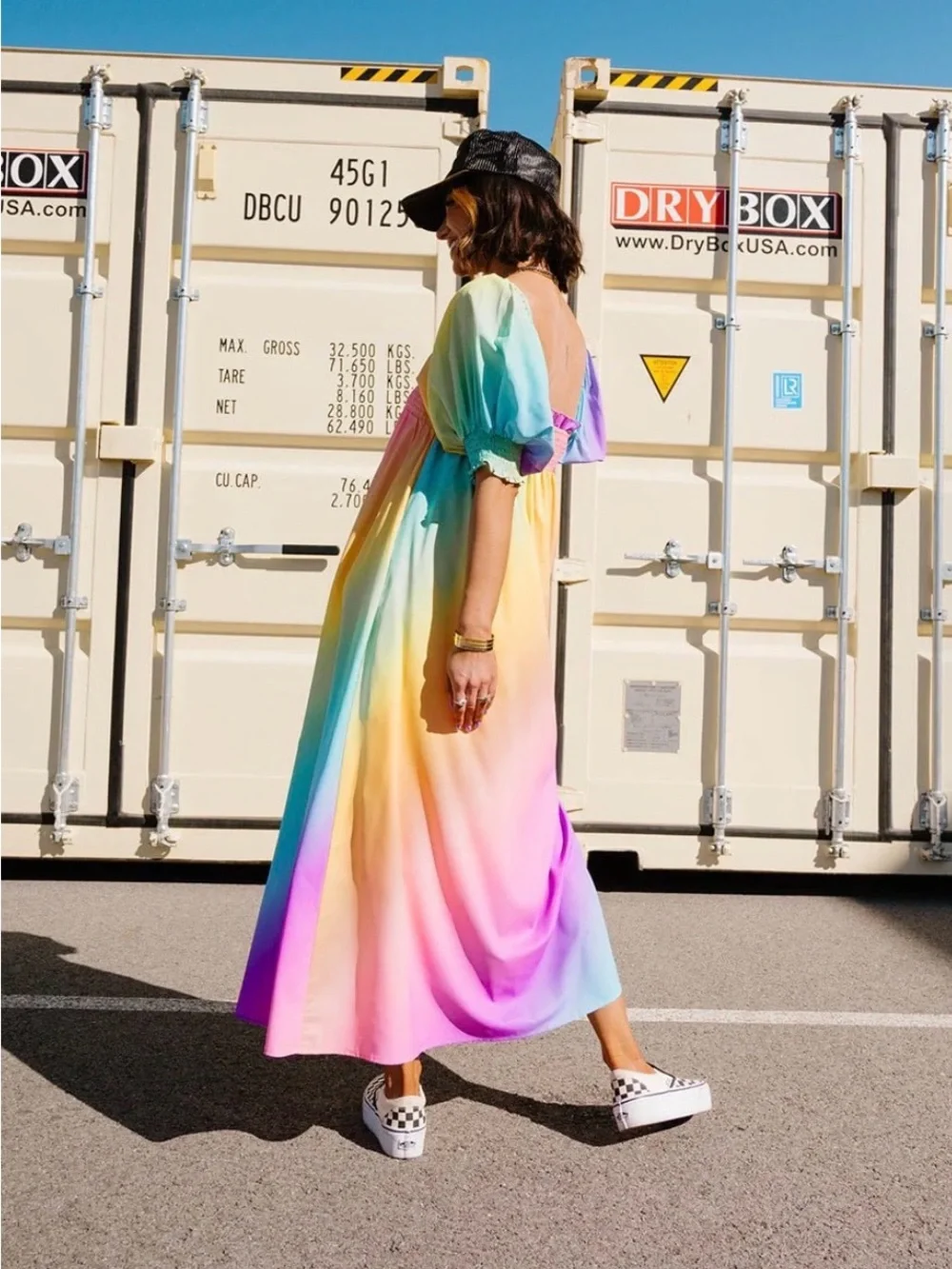 Brand New Dressed in LALA Multicolor Pastel Ombre Maxi Dress